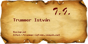 Trummer István névjegykártya