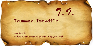 Trummer István névjegykártya